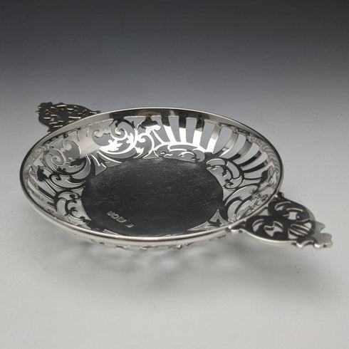 1901 British Antique Pure Silver (925 Silver) Bonbon Dish Pair Diameter 90mm Josiah Williams